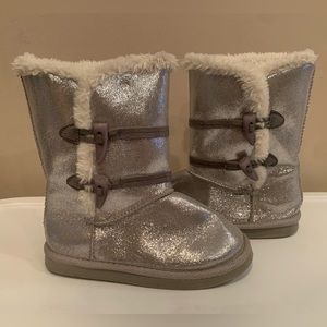 Girls Sparkly Glitter Moccasins